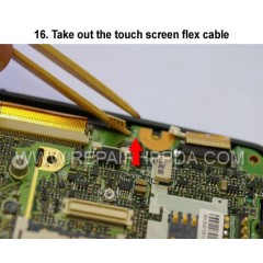 16. Take out the touch screen flex cable