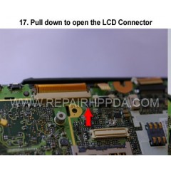 17. Pull down to open the LCD Connector